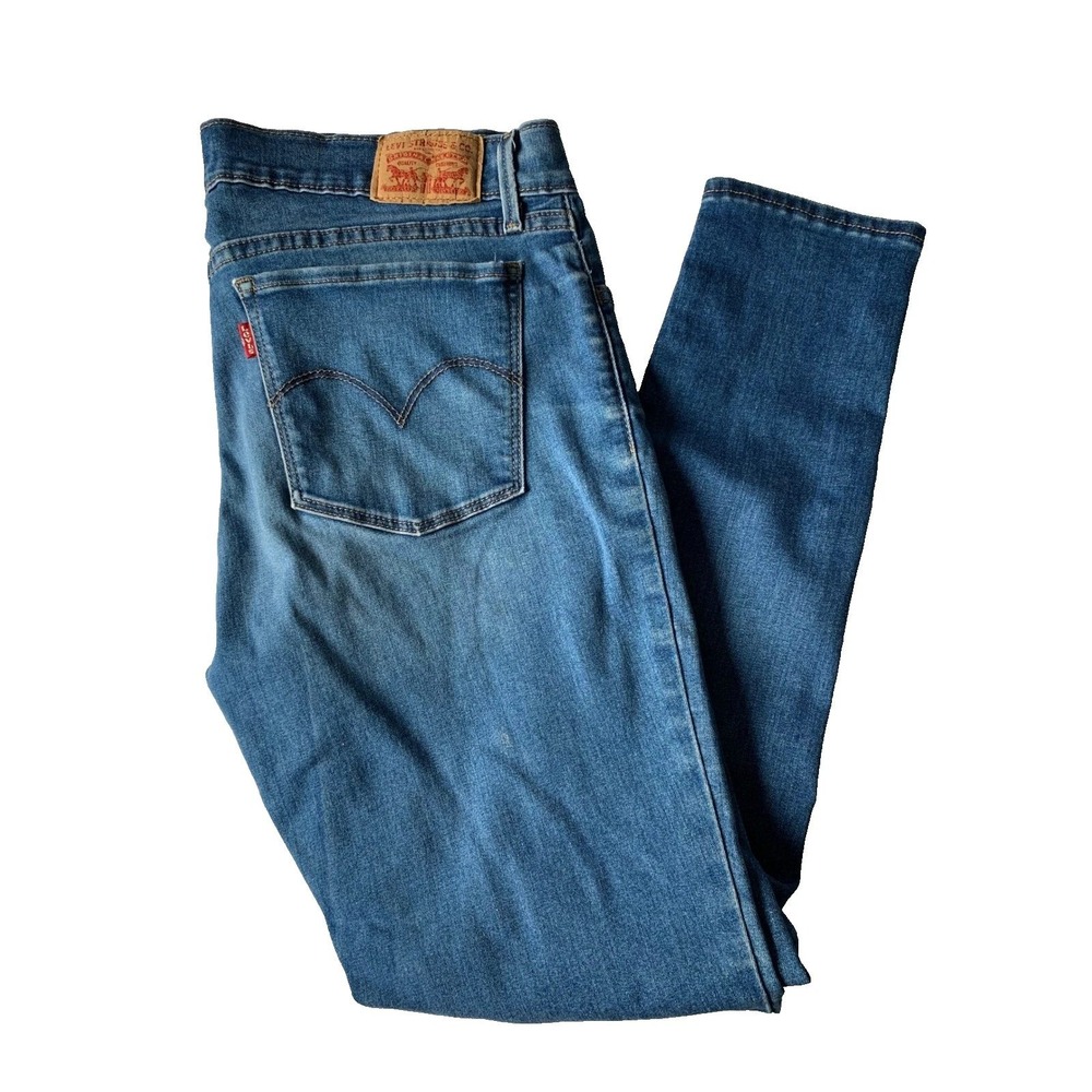 Levis 710 Super Skinny Jeans Womens 32 Medium Wash Blue Denim Stretch EUC
